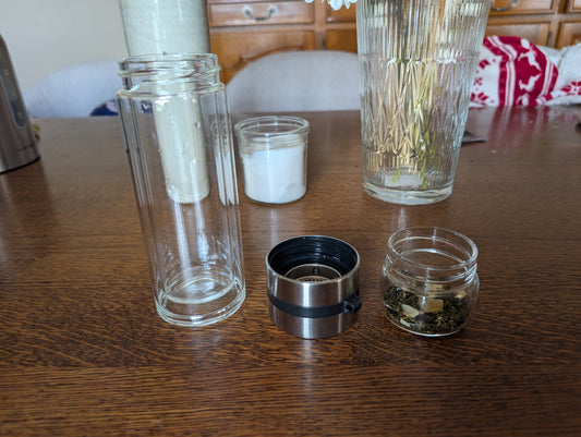 Thermos en verre double paroi avec infuseur intégré – Bouteille à thé 220 ml / 280 ml